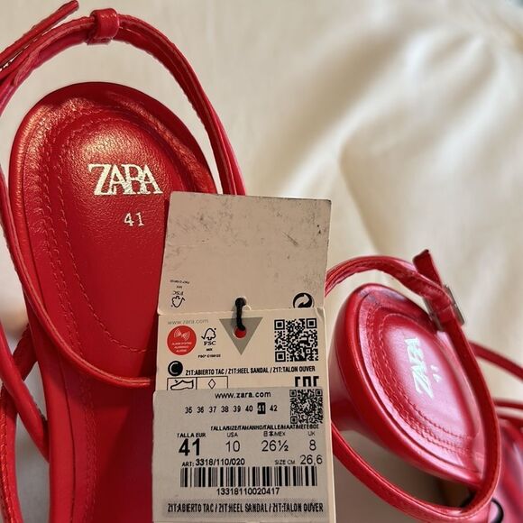 NWT ZARA Women’s Hot Pink High Heeled Strap Sandals size (41) US 10 - Picture 16 of 16